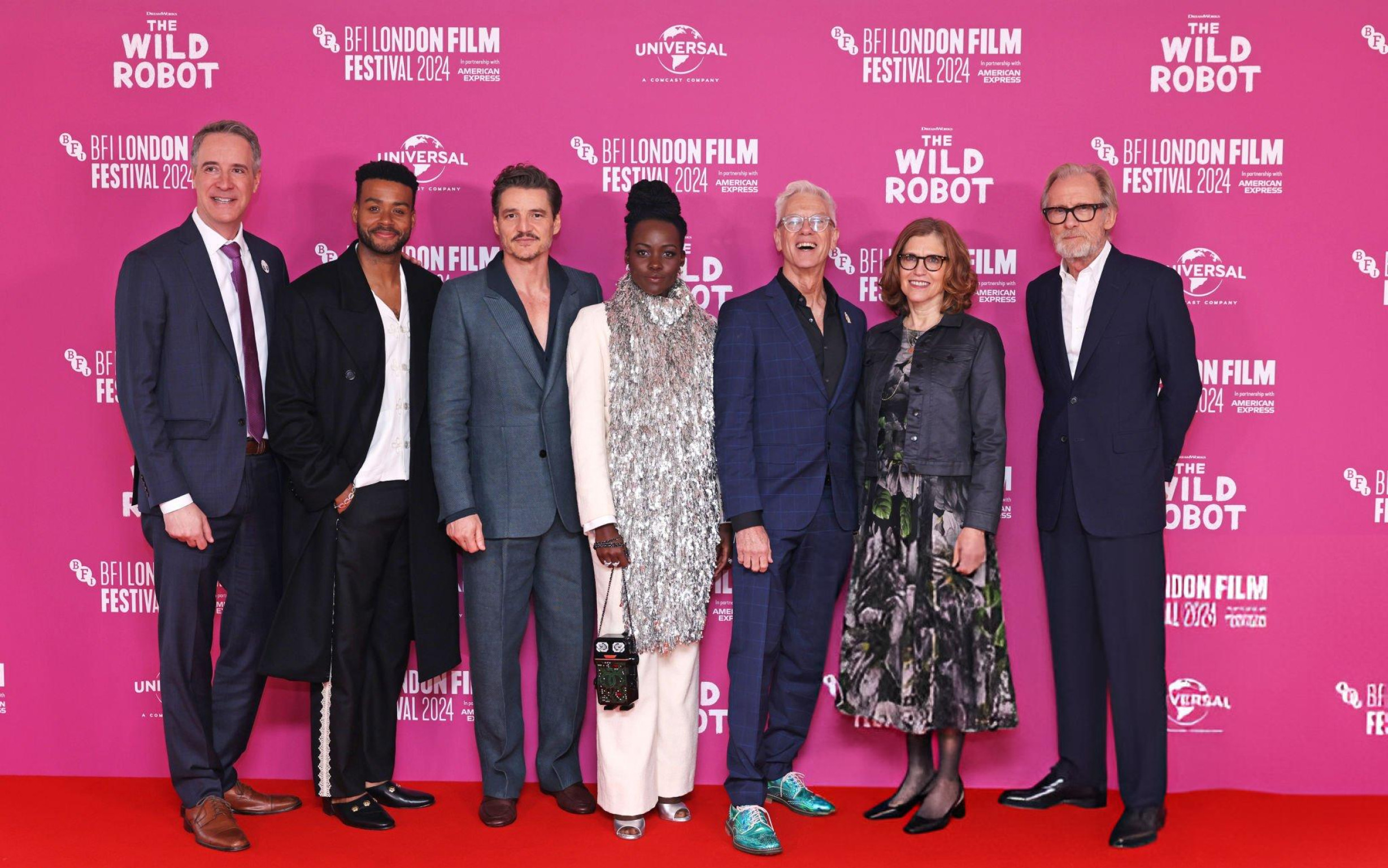 star cast of the wild robot at the premiere it BFI London film festival